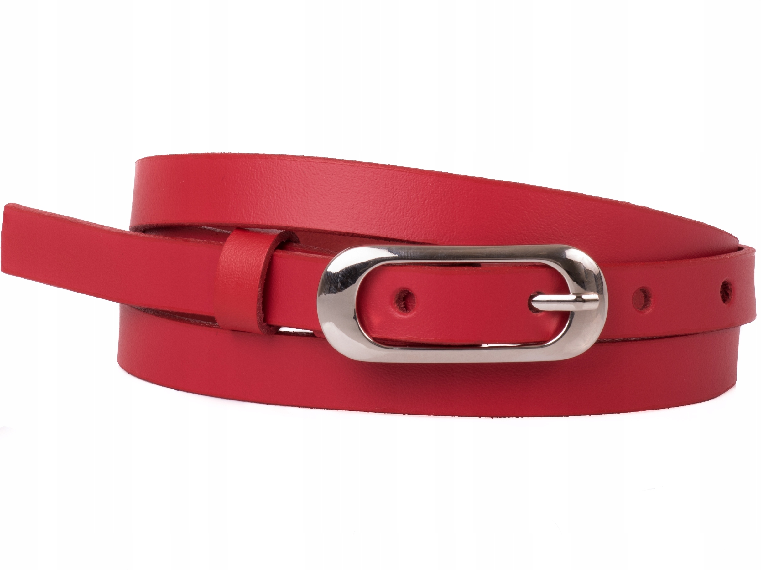 

Damski Skórzany pasek 1,5cm Czerwony |85obw