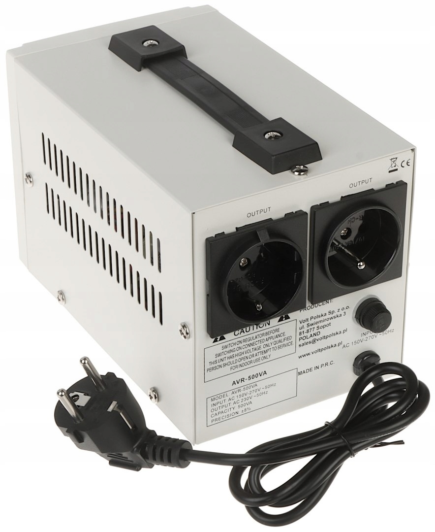 STABILIZATOR NAPIĘCIA SIECIOWEGO AVR-500VA VOLT Polska Producent Volt Polska