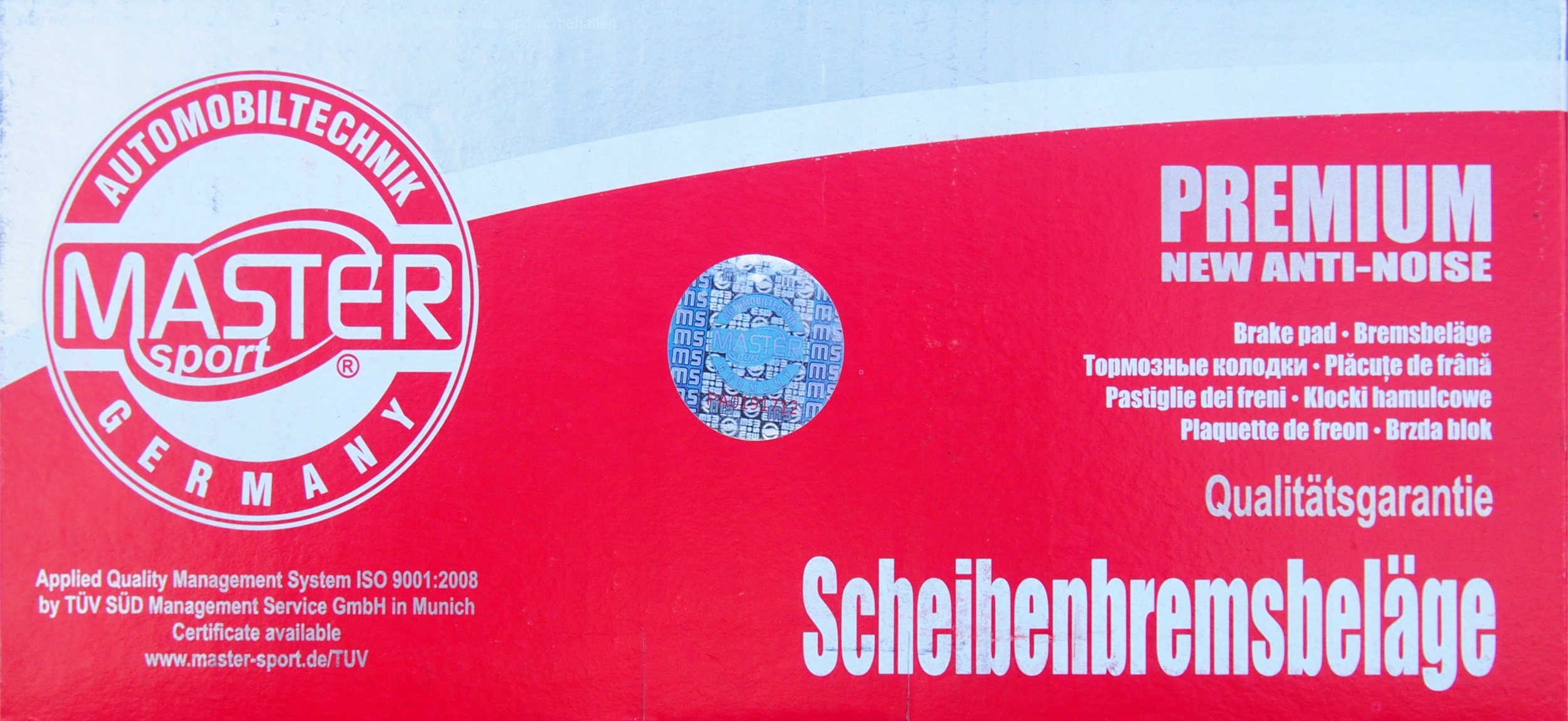 KLOCKI HAMULCOWE TYŁ OPEL MERIVA A B ZAFIRA A B Producent części Master-Sport Germany