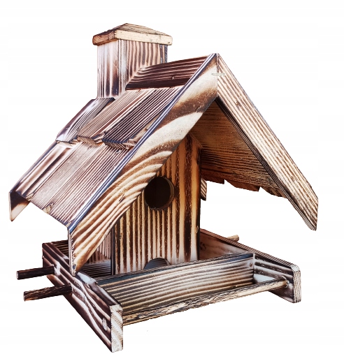 

Karmnik dla ptaków domek z kominem na ziarno budka