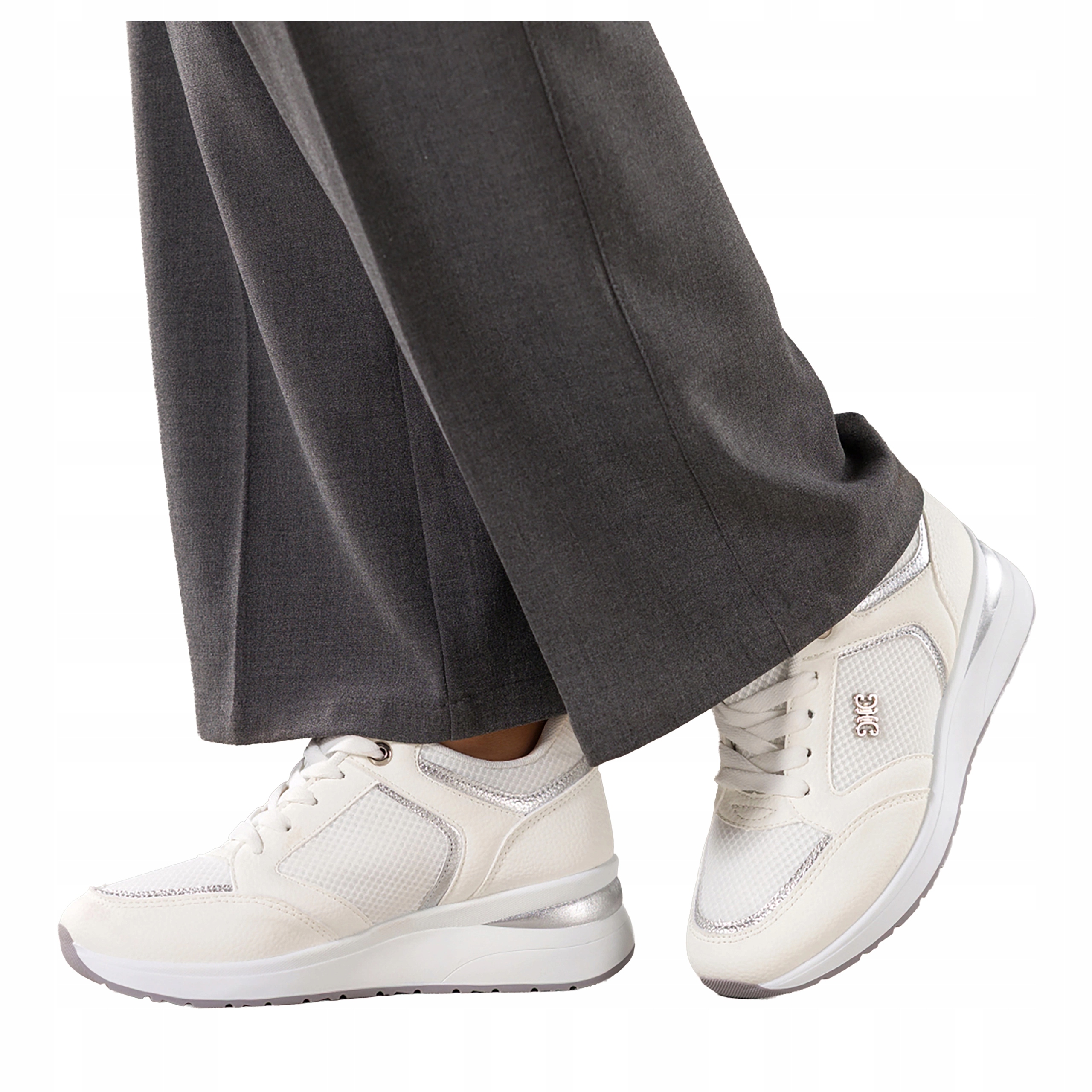 Bílé dámské Sportovní Tenisky se síťkou, Šněrovací, módní ozdoba, velikost 36