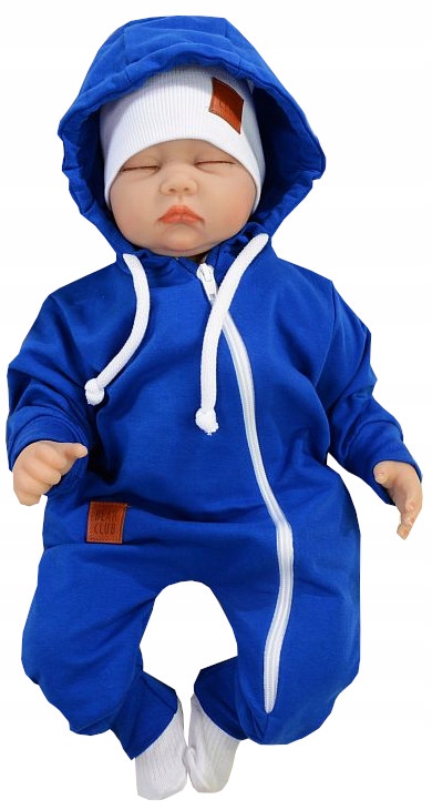 DRES KOMBINEZON PAJACYK BAWEŁNIAN niebieski 80 L11D Rozmiar (new) 80