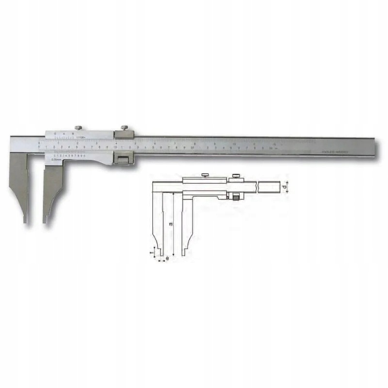 Suwmiarka noniuszowa z precyzerem MAJd zakres 400 mm Gimex (201.324)