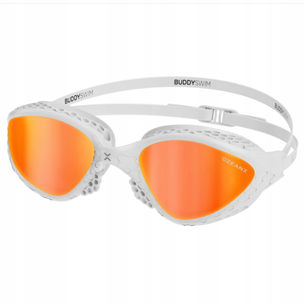 BuddySwim Plavecké brýle Open Water OzeanX White/Orange Mirror