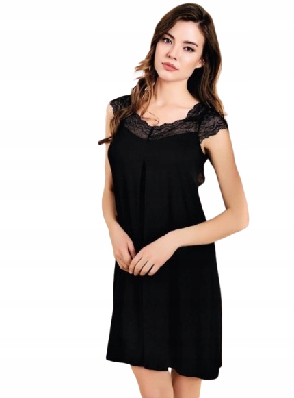 Černá Košile Z Viskózy Krajka Elegantní Košile Viskóza XL