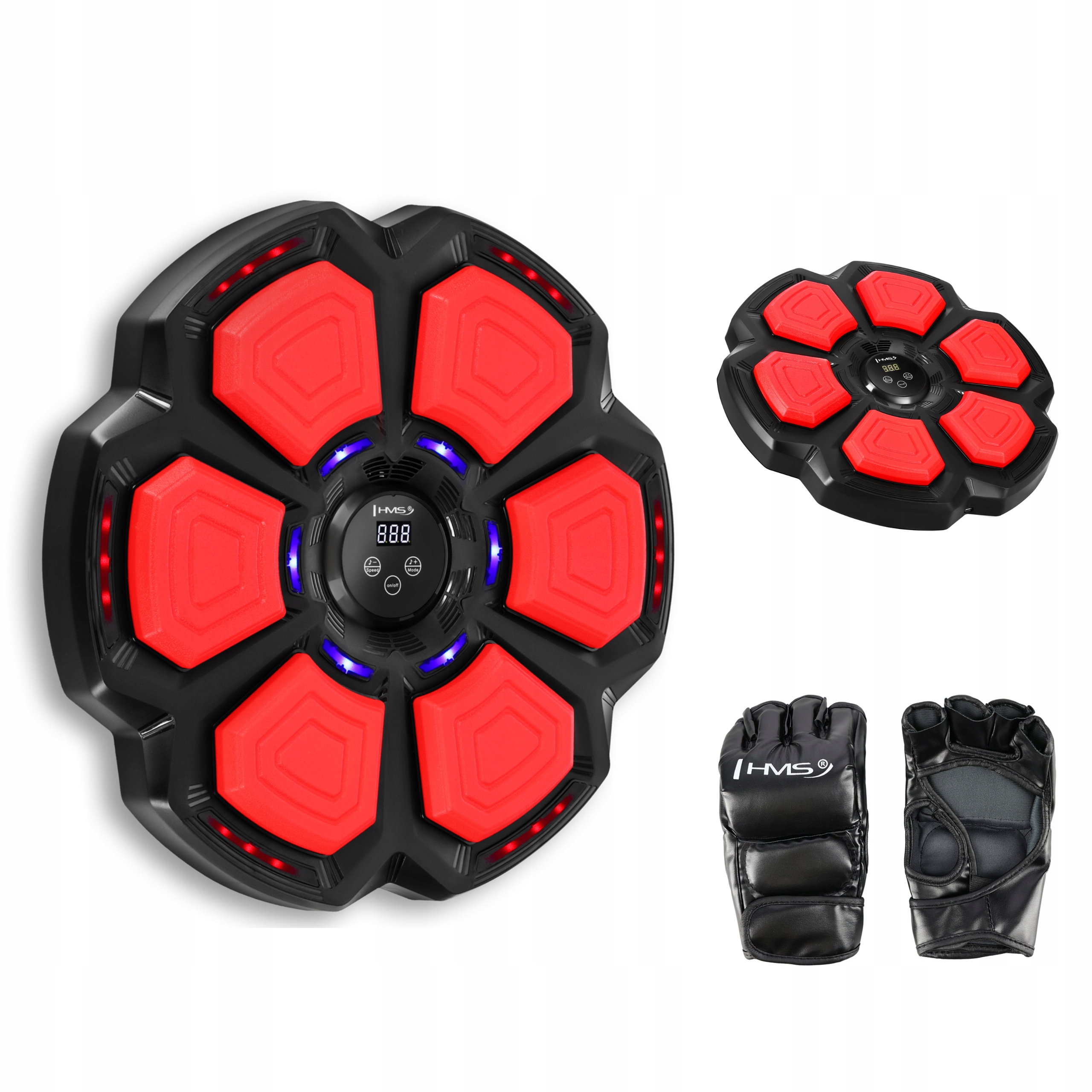 Elektronický boxerský štít Bluetooth Led údery rukavice Hms