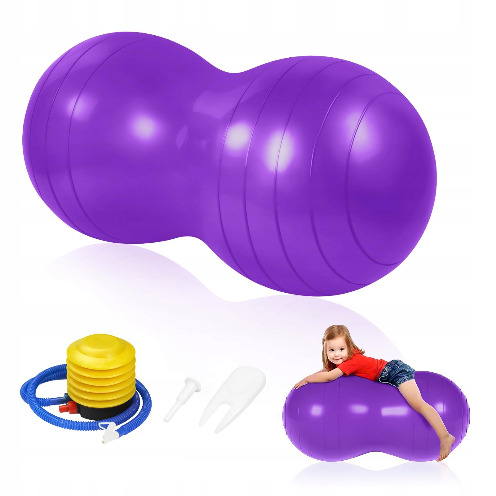FLINTRONIC Piłka Do Jogi Erdnuss 90x45 cm Dla Dzieci Z Pompką Fioletowa — miniatura 9