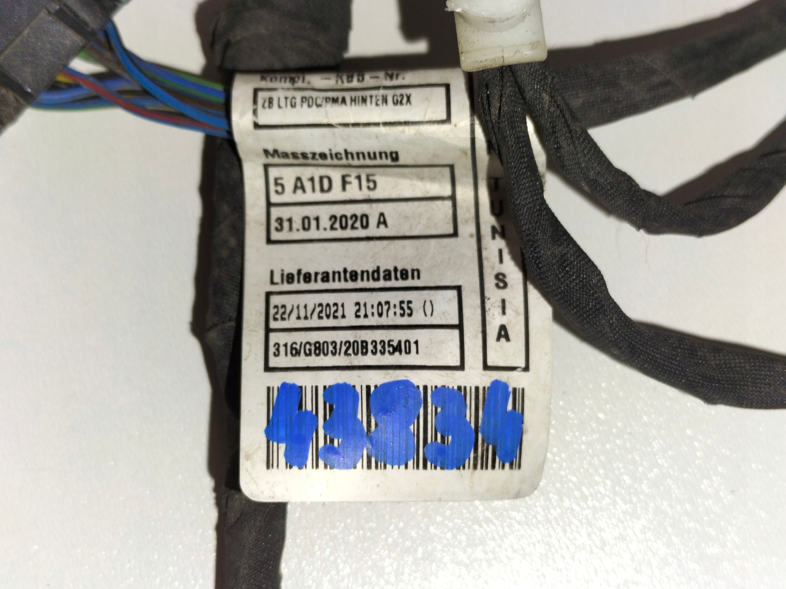 cablaggio cablaggio czujnikow PDC Paraurti posteriore BMW 4 G22 G23 20