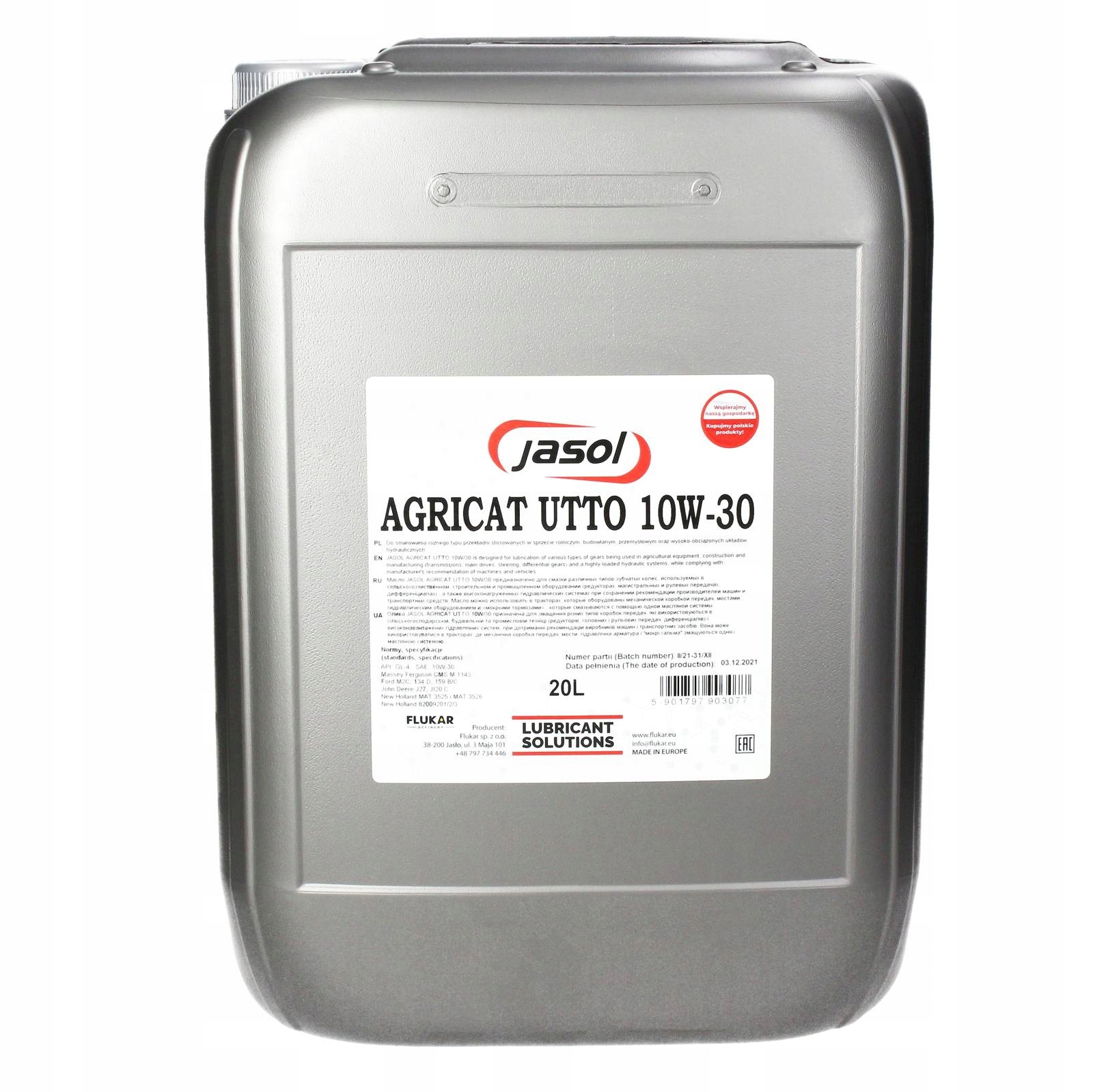 Olej JASOL AGRICAT UTTO 10W30 Hydraul-Przekład 20L
