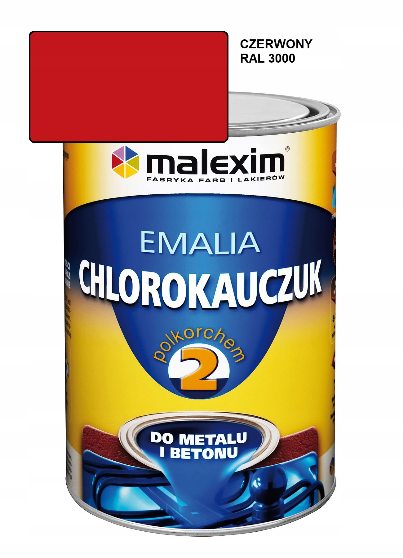 Emalia chlorokaučuk 10L Červená Ral 3000