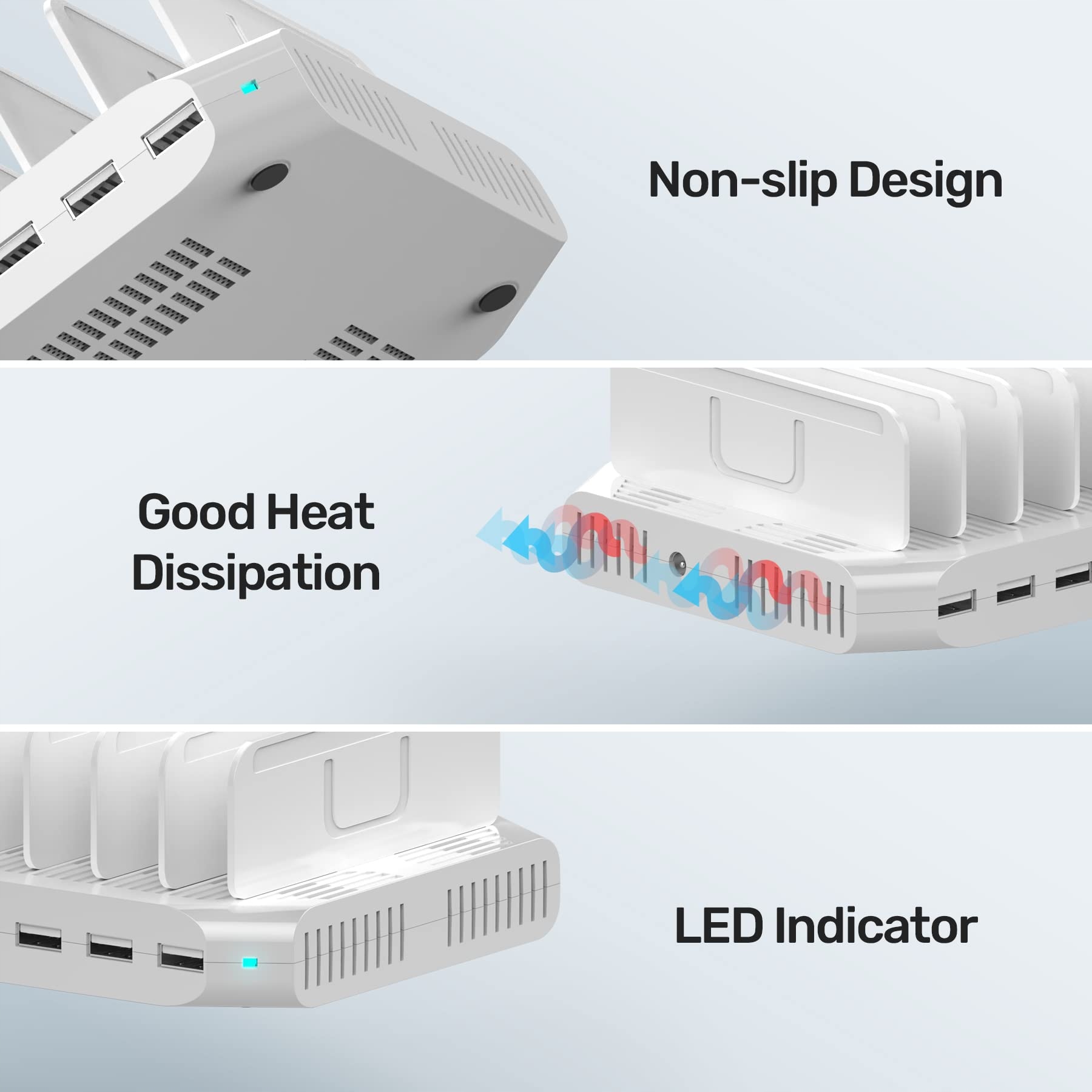 UNITEK 60W 10-Port USB Charging Station with SmartIC — miniatura 7