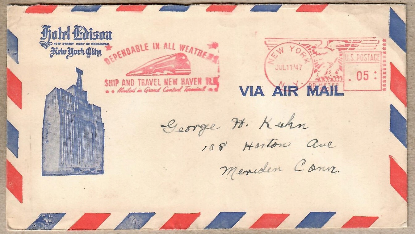 USA, 1947 r. koperta, kolejnictwo