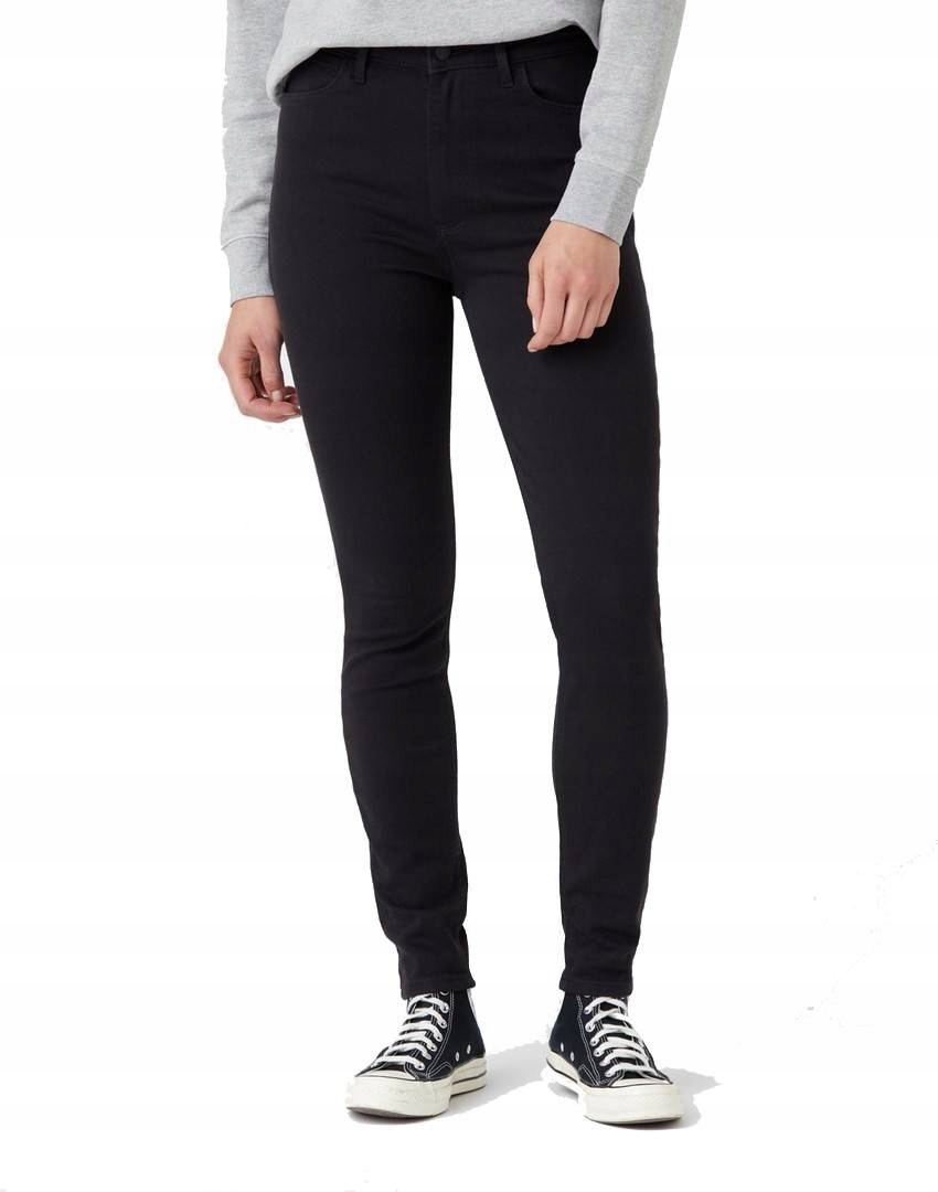 Dámské úzké nohavice kalhoty Wrangler Skinny Black W20KB840N 26/32