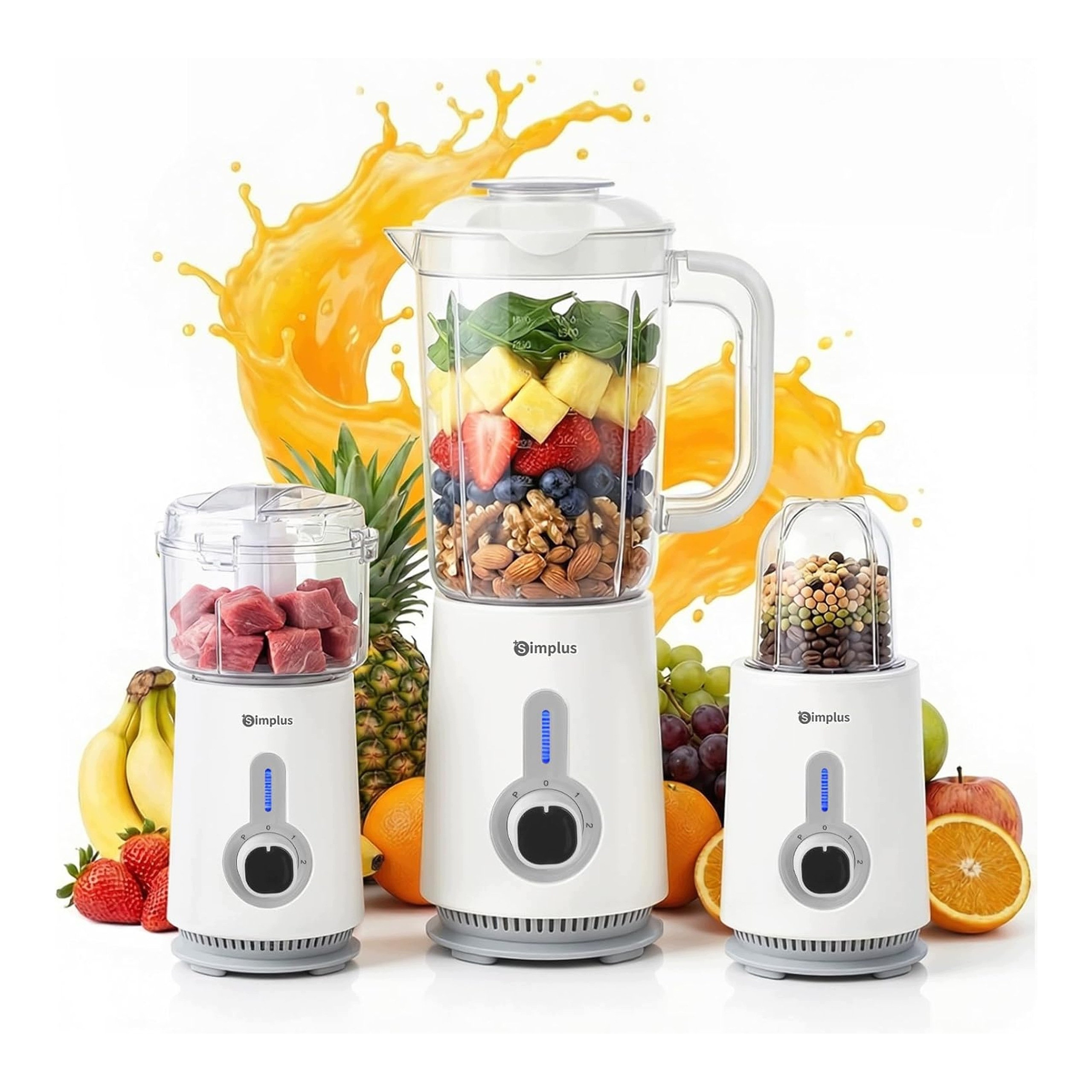Kuchyňský Mixér Drtič Simplus 3V1 1,25 L 23000 Ot/min 380 W