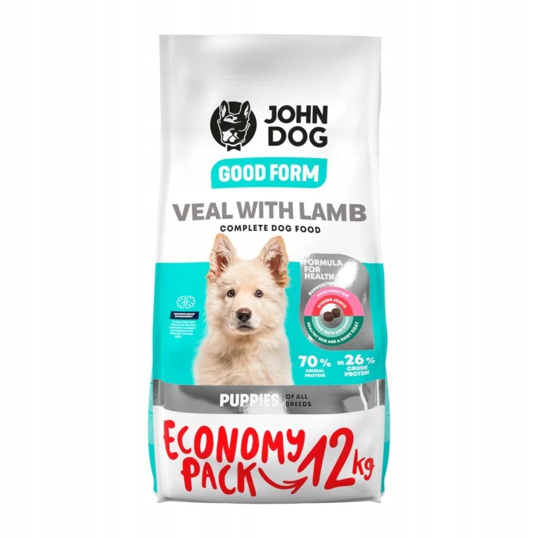 John Dog Dla Szczeniąt Cielęcina Jagnięcina 12kg