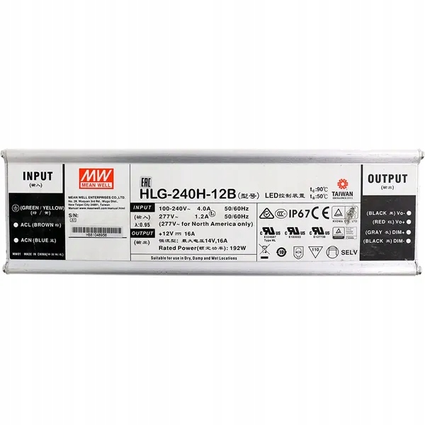Mean Well Led napájecí zdroj Ac-dc s jedním výstupem, smíšený režim (CV+CC) s vestavěným Pfc