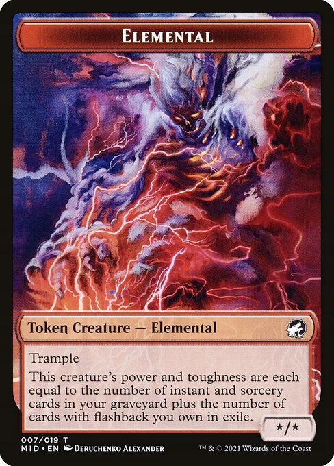 MtG: Elemental Token (Red */* Trample) (xMID)