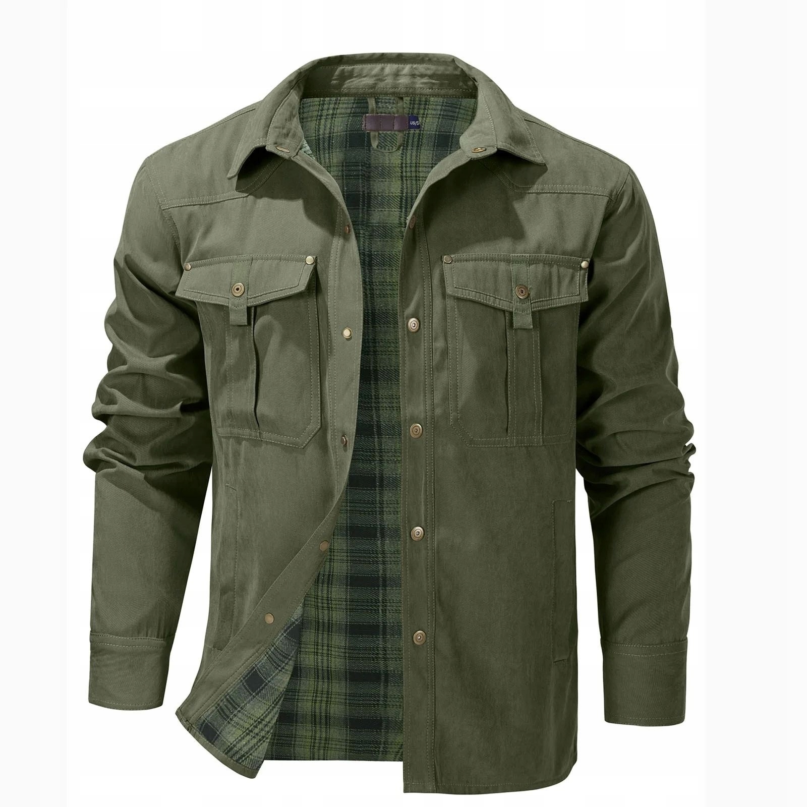 Koszula ,kurtka myśliwska wiosenno-jesienna miękka zielona oliwka L