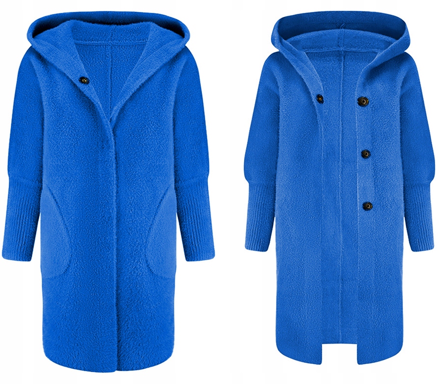 Teplý Alpakový Kabát Přehoz Z Vlny, Barva Chrpová