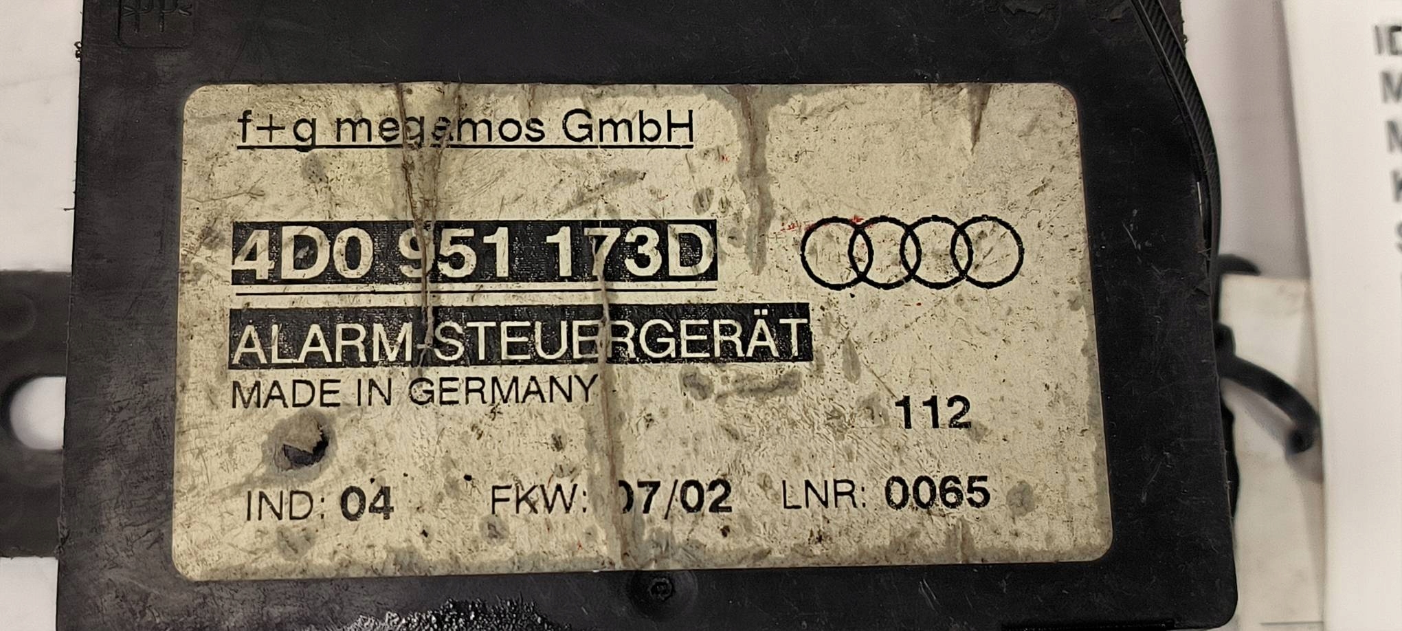 module ALARMU 4D0951173D AUDI A6 C5