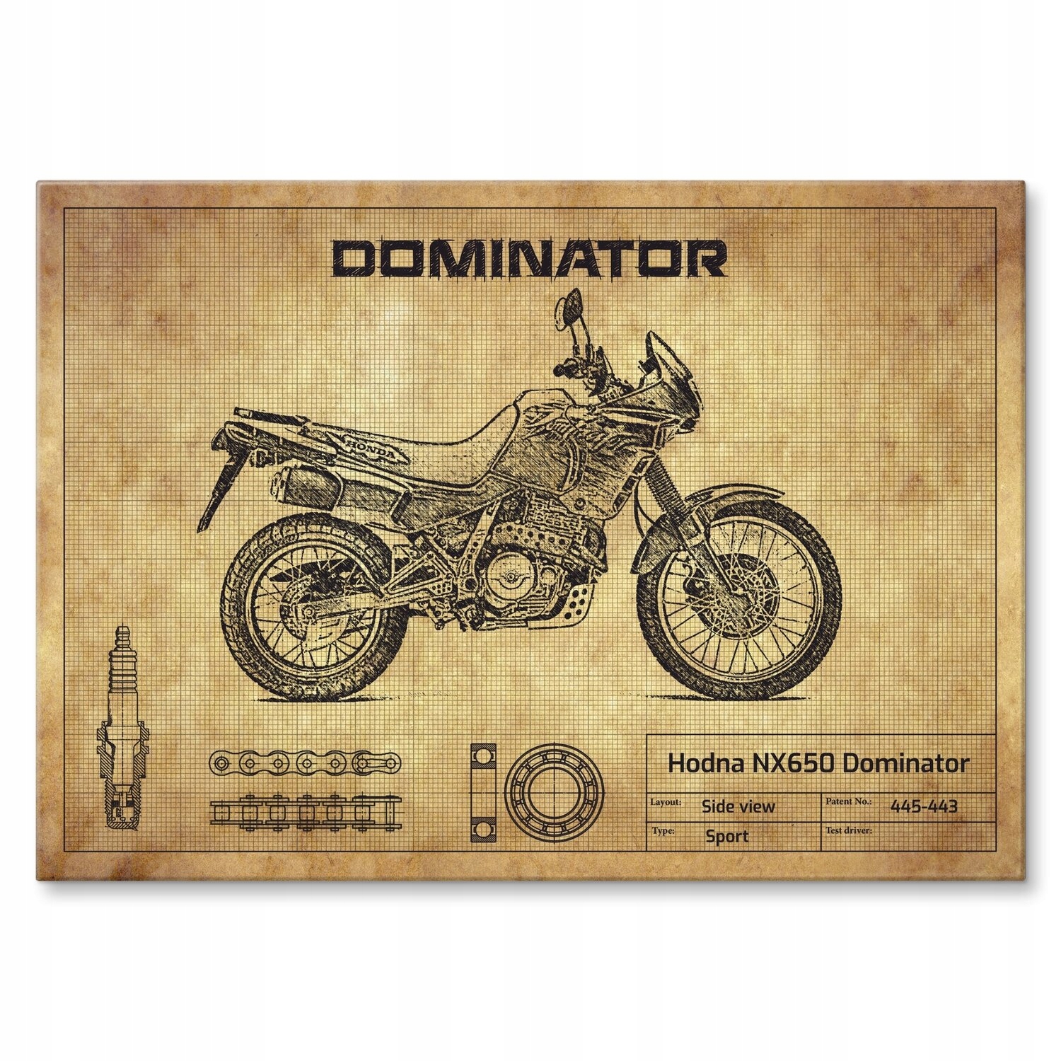 Kovový plakát Honda NX650 Dominator Szyld Plech 42 x 59,4 cm Dárek