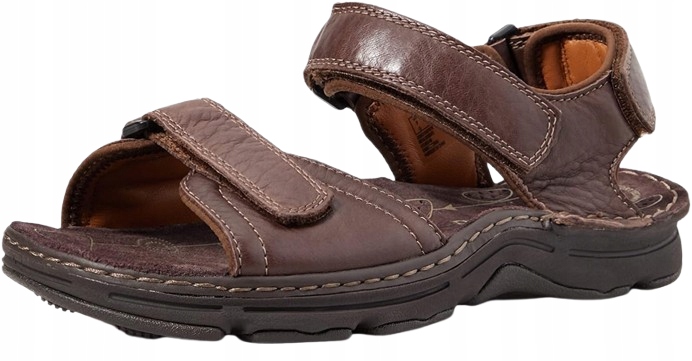 Clarks Kožené Sandály Hnědé Na Suchý Zip 41 Žin