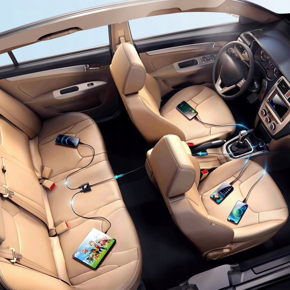 ŁADOWARKA SAMOCHODOWA 2x USB-C PD 3xUSB 72W KABEL Producent Joyroom