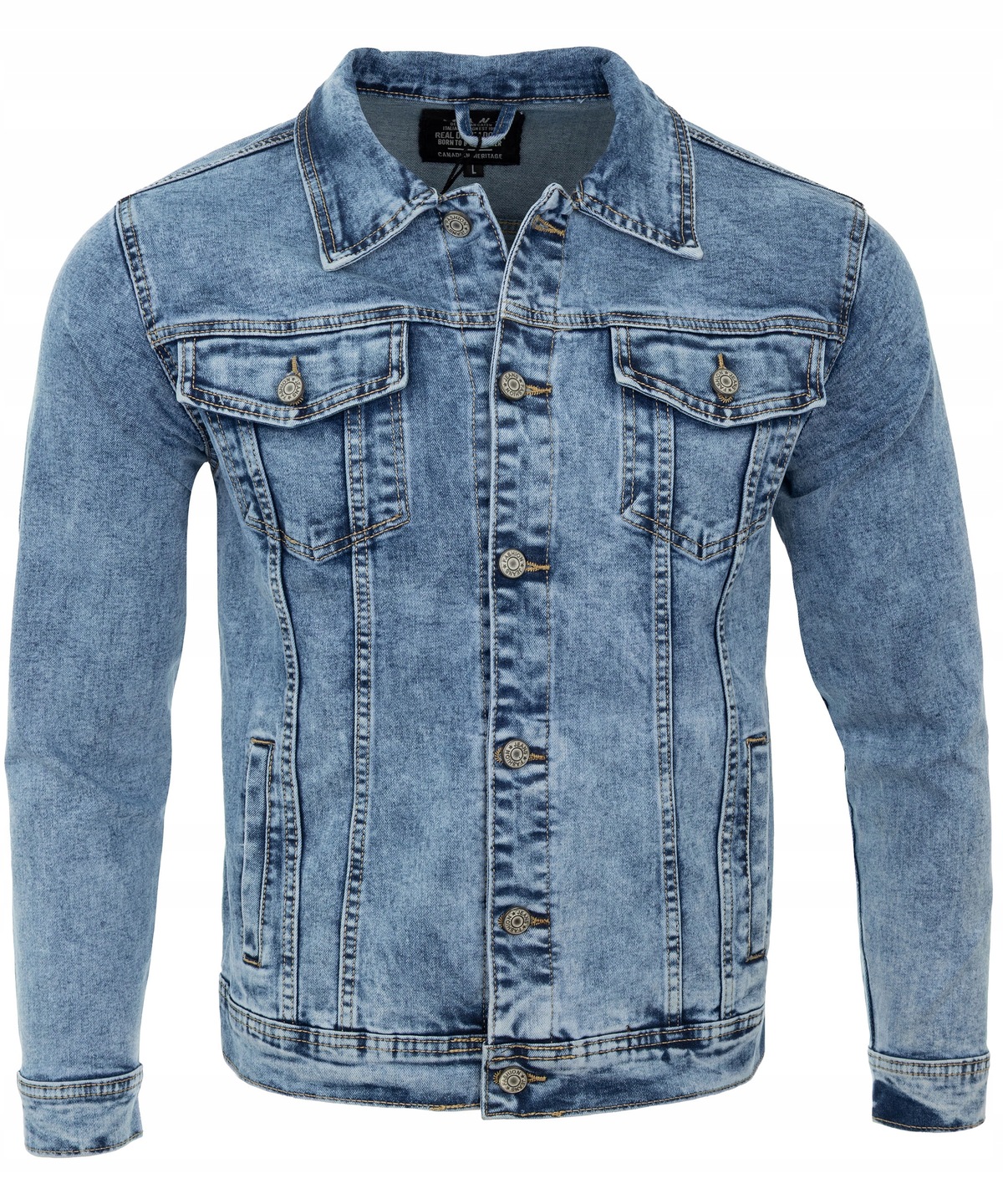 Pánská jarní bunda Katana džínová Světle modrá Bavlněná Pohodlná M