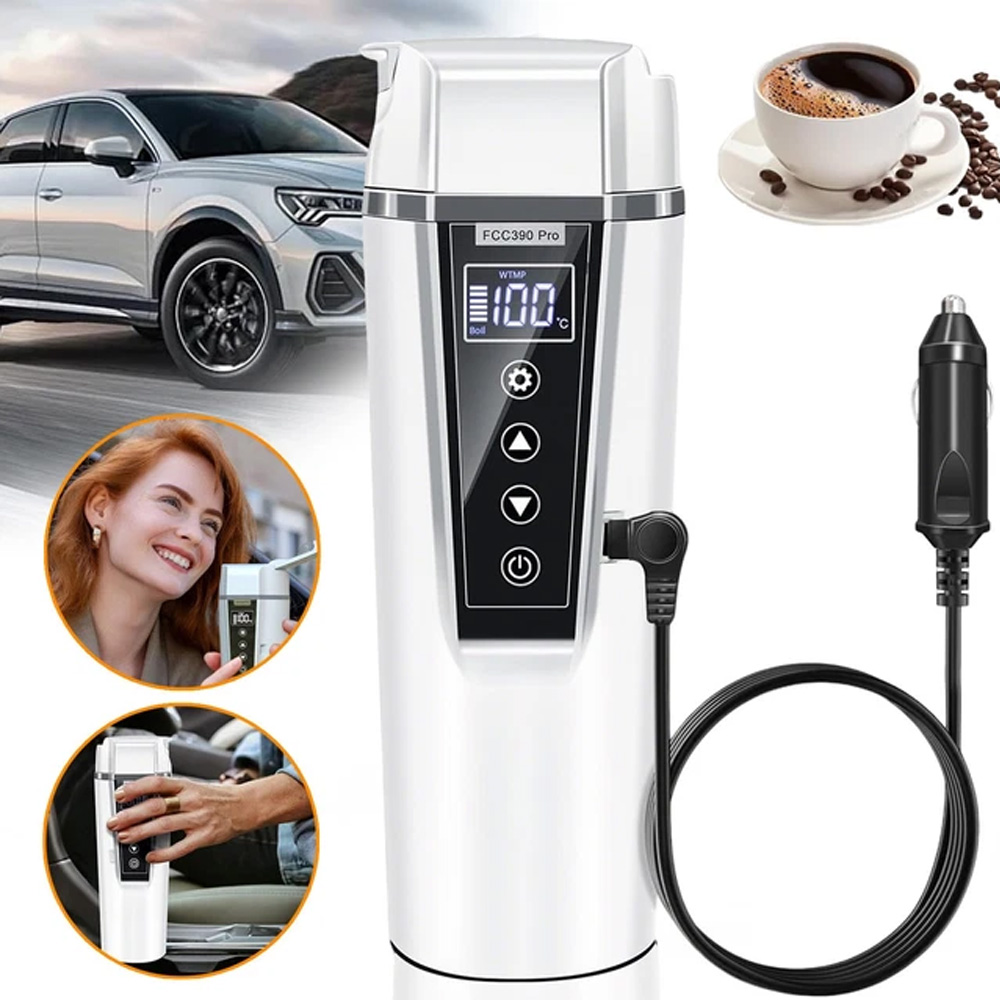 Cestovní Elektrická Konvice 450 ML – Automobilový Kávovar A Ohřevný Hrnek