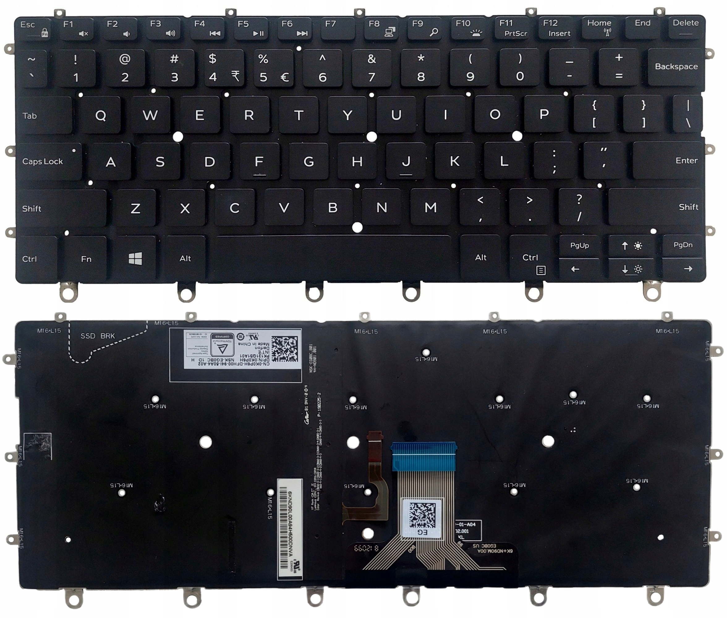 Nová Klávesnice Pro Notebook Dell Xps 13 9365 Led Originál Pl Qwerty