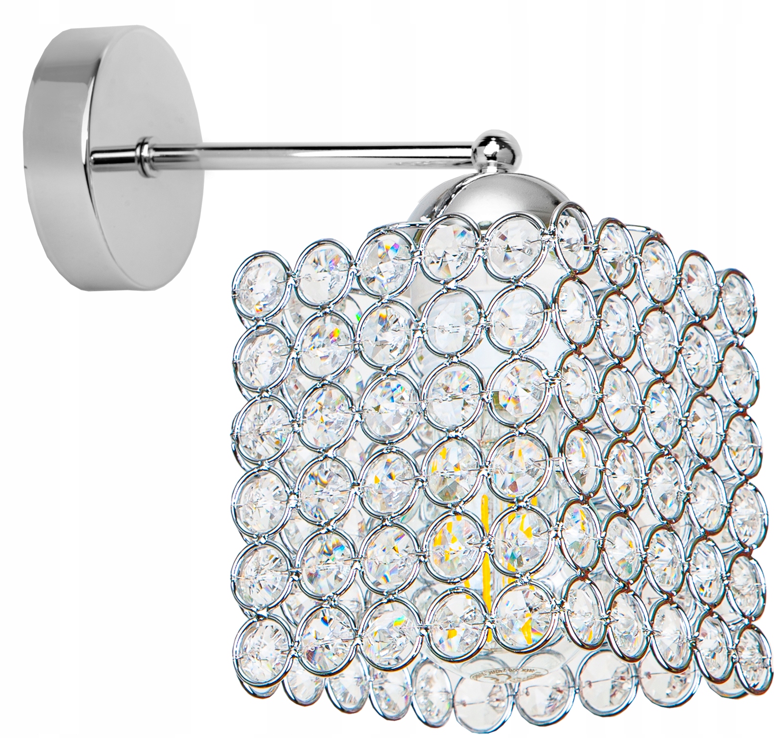

Nowoczesna Szklana Lampa Ścienna Kinkiet Chrom Led