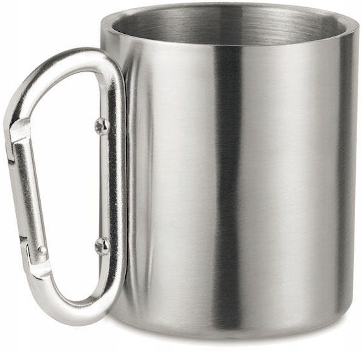 Kubek turystyczny stal nierdz. karabińczyk 220 ml