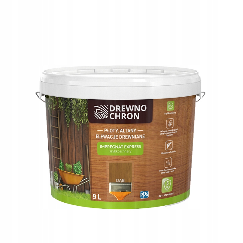 Drewnochron Impregnat Express Ogród dąb 9l