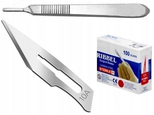 

Skalpel Nóż Chirurgiczny Ribbel 10A 100szt+ Uchwyt