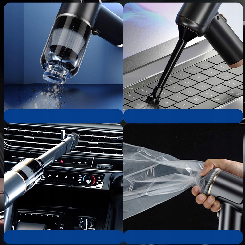 MOCNY RĘCZNY ODKURZACZ SAMOCHODOWY BEZPRZEWODOWY DOMU DMUCHAWA + KOŃCÓWKI Marka inna