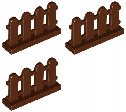 

Lego 33303 Płotek 1x4x2 Brązowy Nowy (4g) 3 szt.