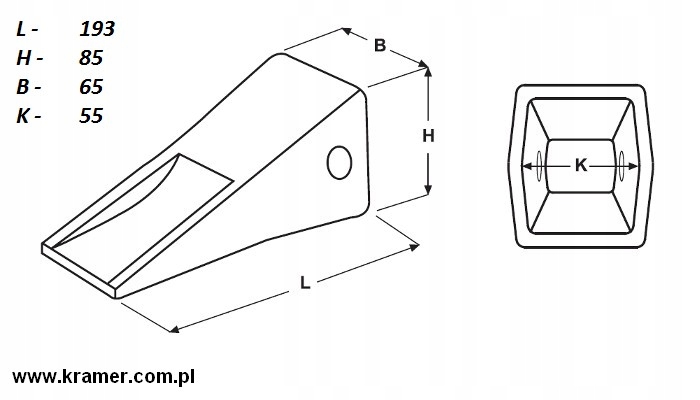 ZĄB CAT DŁUGI J250 Producent części KTS
