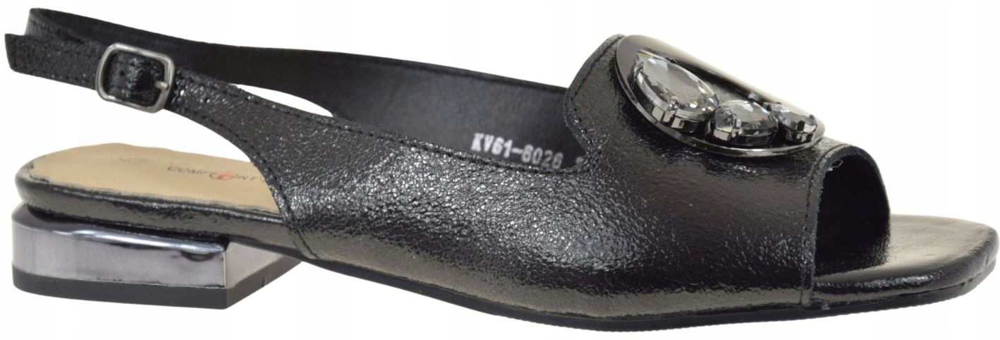 Černé dámské kožené pohodlné elegantní sandály S.barski KV61-6026 VEL.40