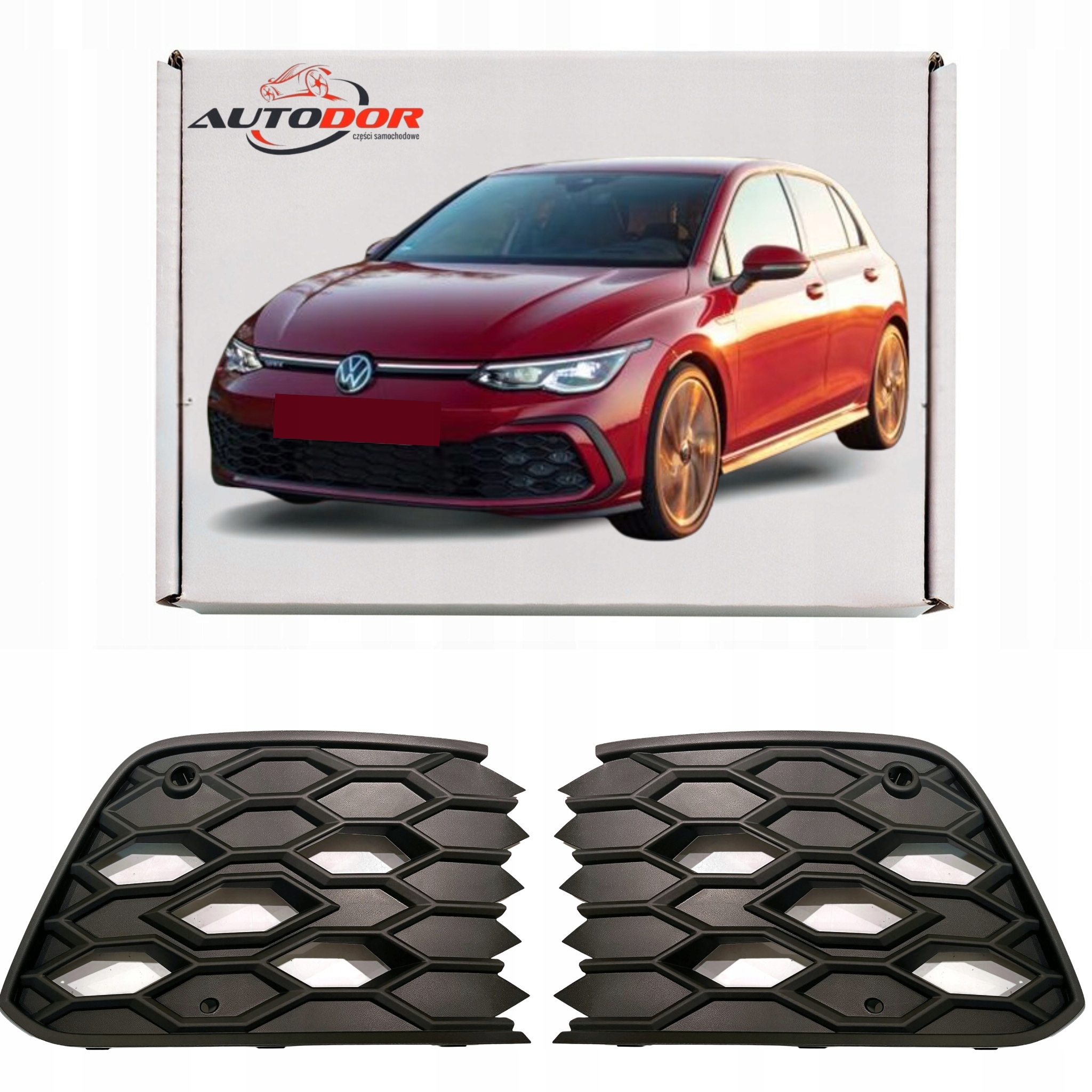 Vw Golf 8 VIII Gti 20-MŘÍŽKY Atrapy Nárazníku Pod Pdc Drl Pravá+levá Sada