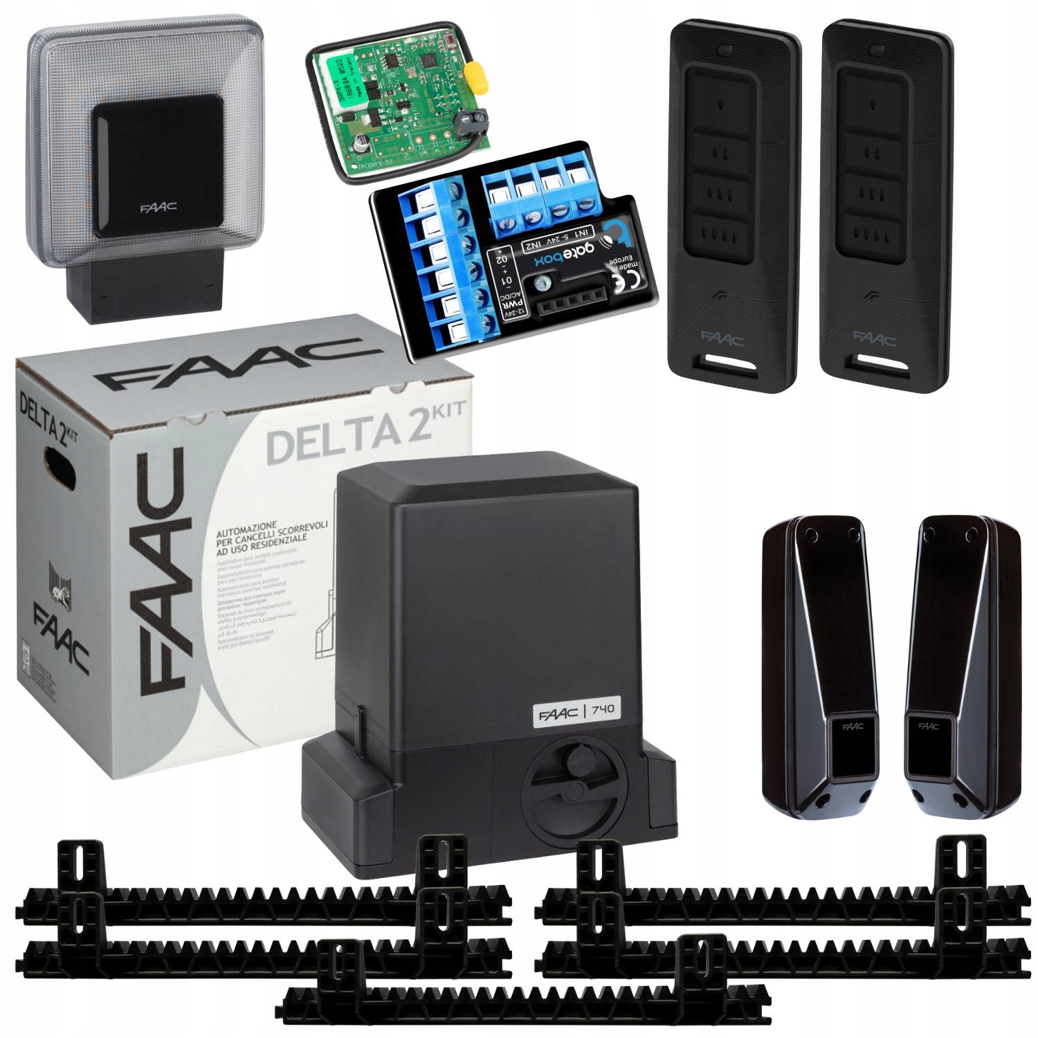 Faac DELTA2+ Modul WiFi Lampa+ Lišta+ Pilot 2ks pohon posuvnej brány