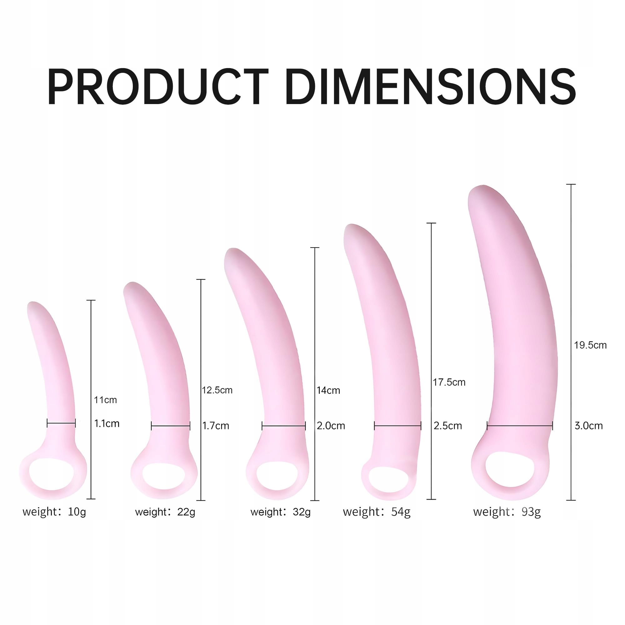 WEIMOB Zestaw Silikonowych Dilatorów Dla Kobiet Vaginismus i Masaż Anusa — miniatura 6