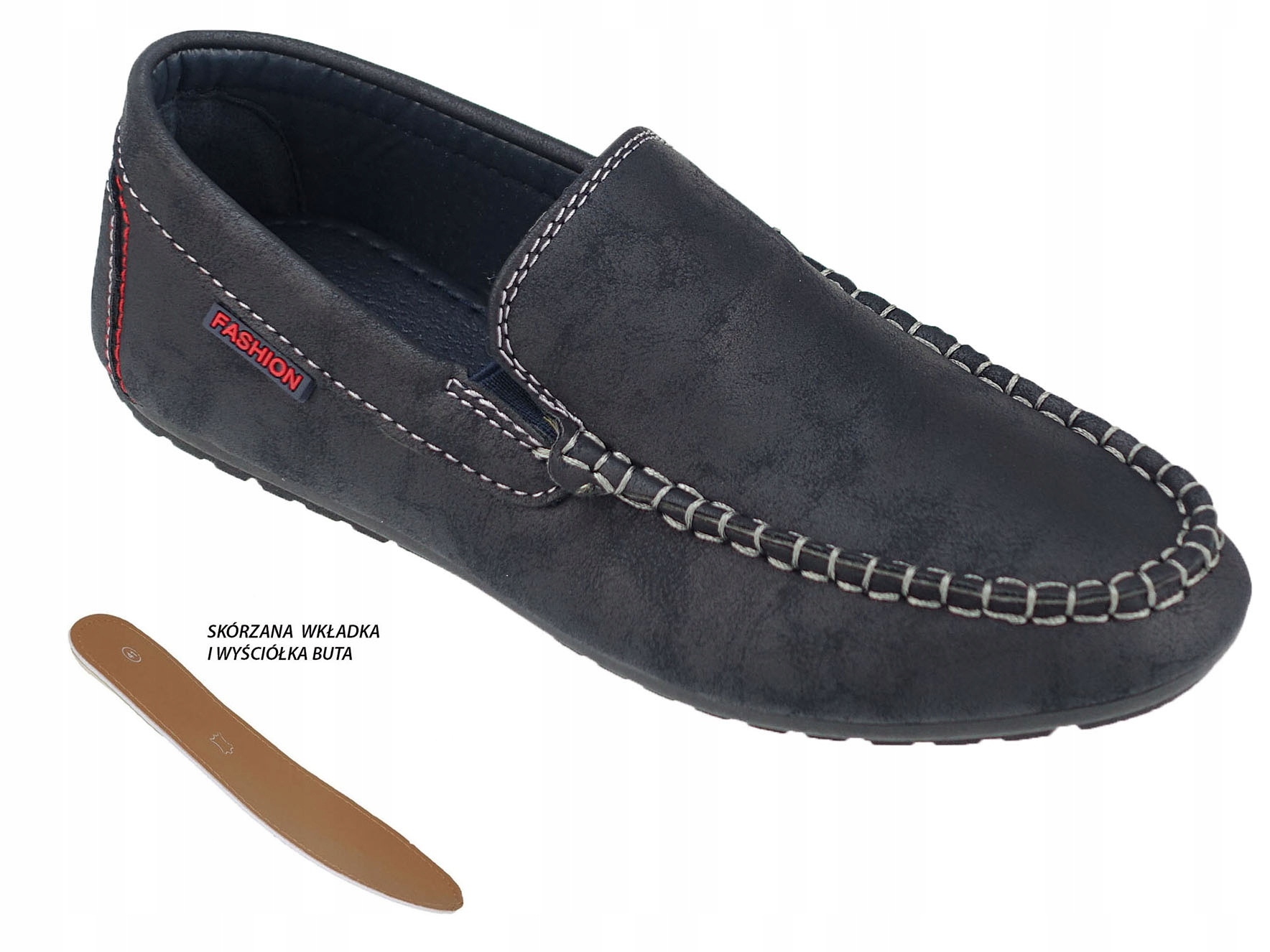 CHŁOPIĘCE PÓŁBUTY MOKASYNY WSUWANE LACZKI