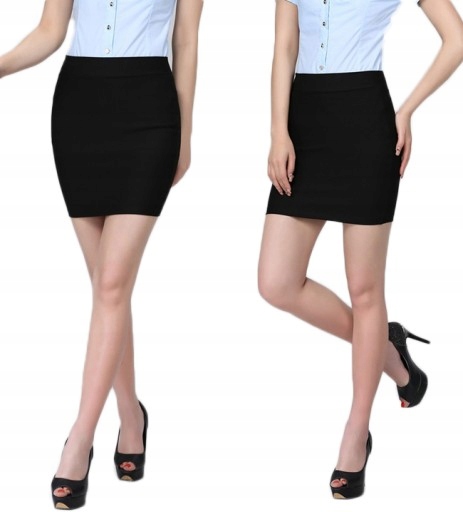 

Markowa Czarna Spódniczka Polska Bawełna mini XL