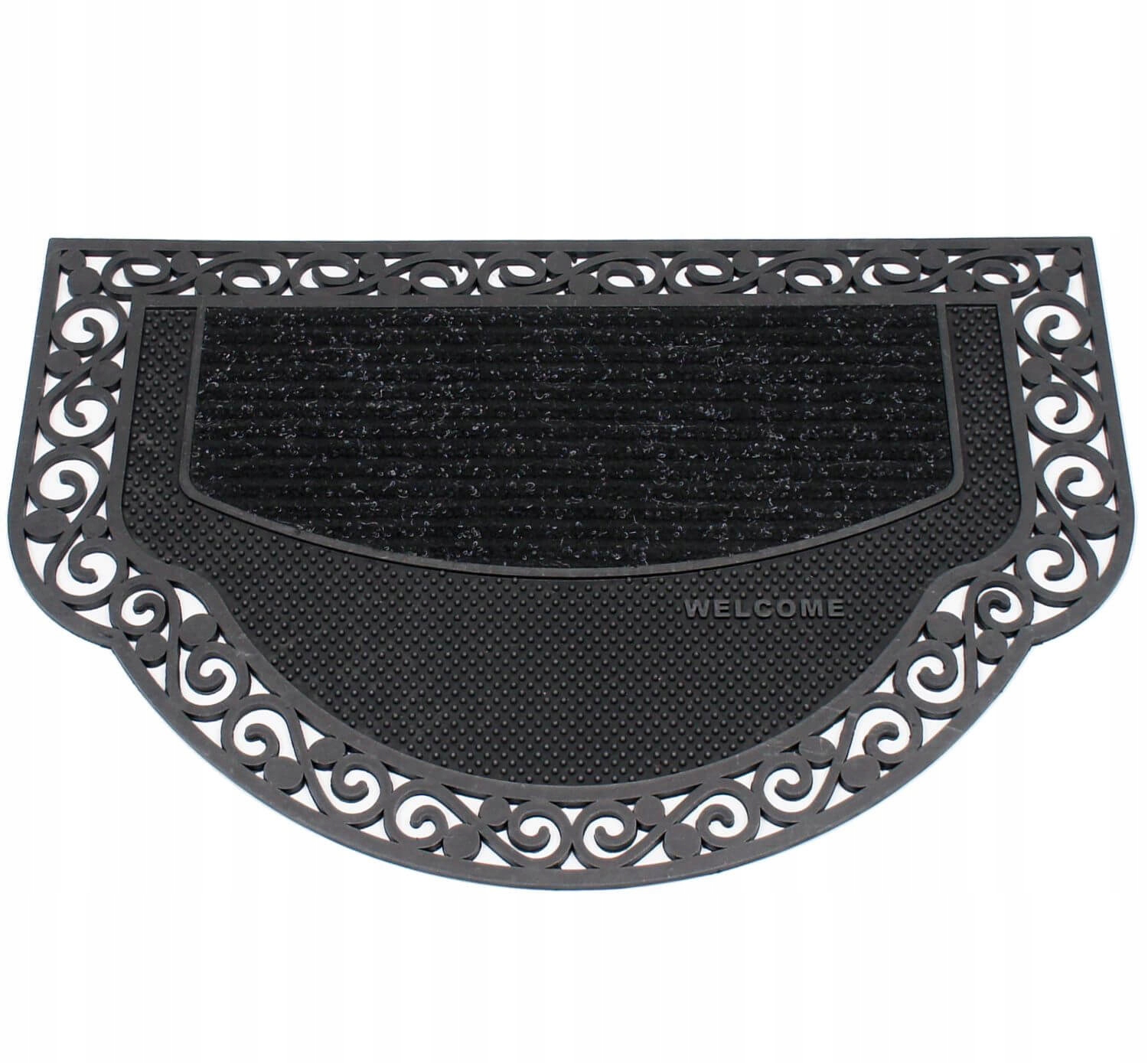 WYCIERACZKA WEJŚCIOWA POD DRZWI CZARNA GUMOWA MATA ZEWNĘTRZNA MOCNA 45X70