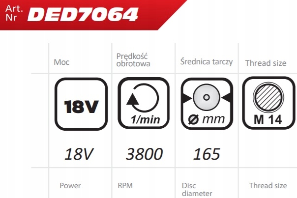 DEDRA DED7064 PILARKA TARCZOWA AKU. 18V SAS+ALL Seria SAS+
