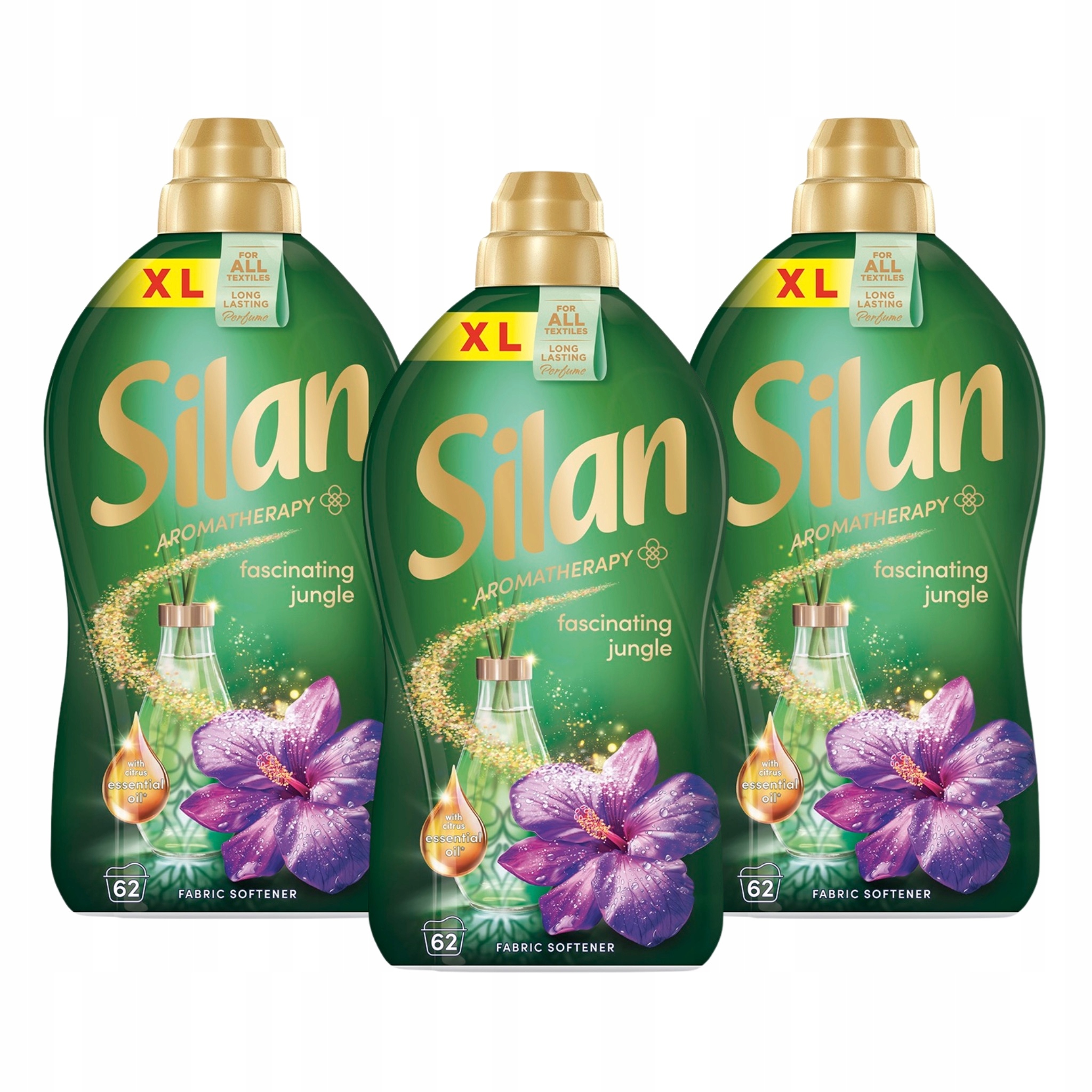 Levně 3X Tekutá Aviváž Silan Aromatherapy Fascinating Jungle 1364 ML 186 Praní
