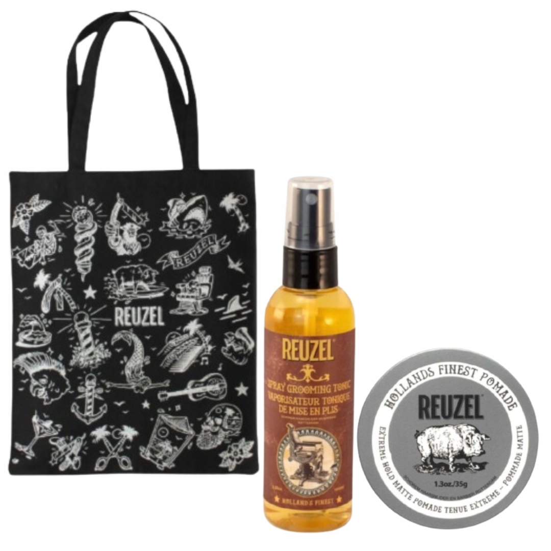 Reuzel Mocna Matowa Pomada Extreme Hold do włosów 35g+Tonik Grooming 100ml