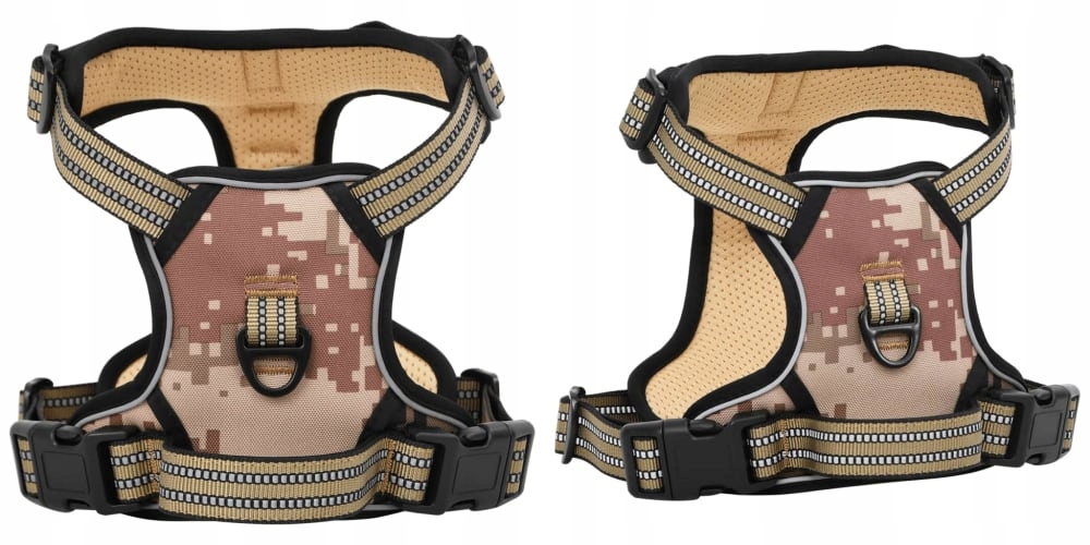 Levně Bronz maskáčový, Postroj pro psa, nastavitelný, L