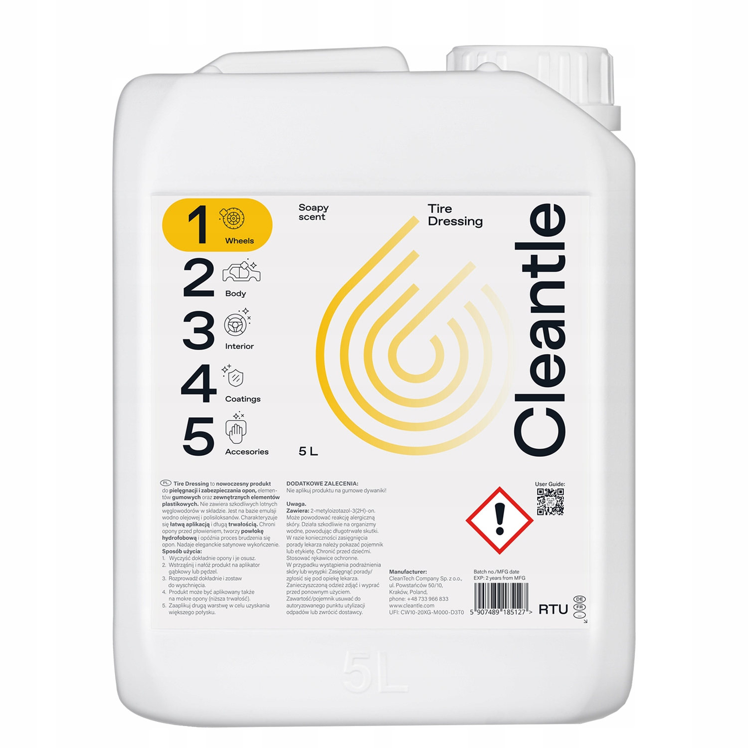 Cleantle Tire Dressing 5L starostlivosť a ochrana pneumatík