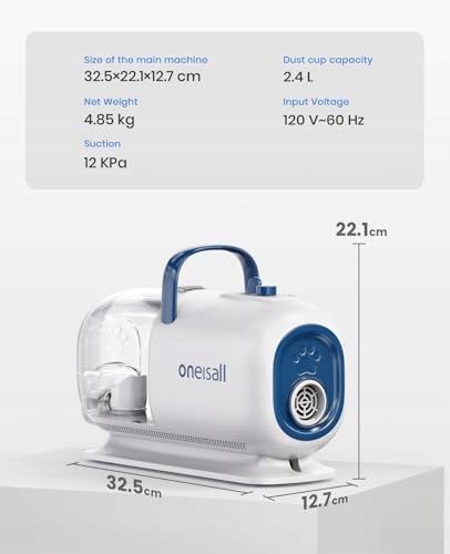 Maszyna do strzyżenia psów z odkurzaczem, suszarka, pojemnik na kurz 2,5 l — miniatura 9